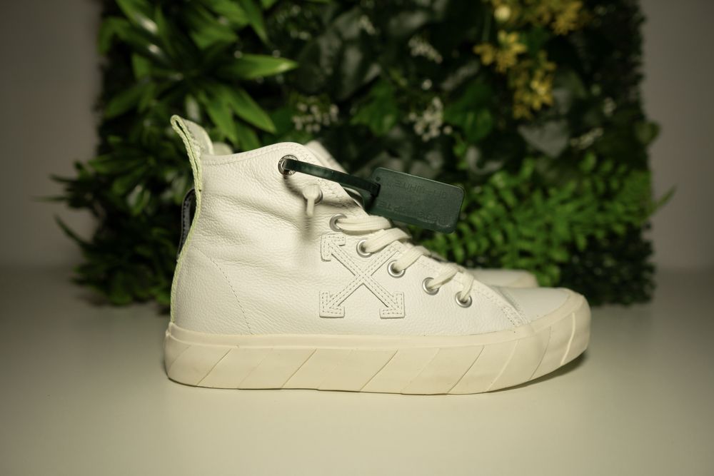 OFF-WHITE Mid Top Vulcanized Leather White | 41 fit 42 + FACTURA