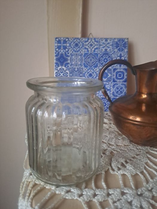 Рифленая банка для свечи, декор