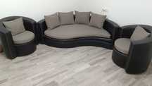 Set canapea extensibila cu fotolii fixe