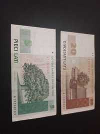 Set 2 bancnote Letonia