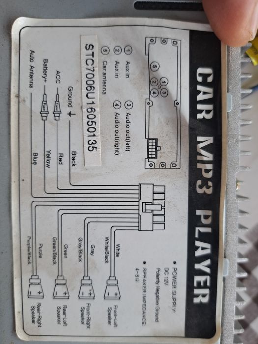 MP3 Radiocasetofon Auto