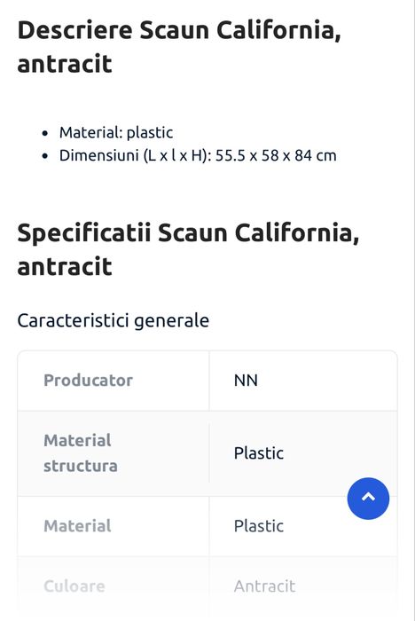 masa terasa cu 4 scaune California