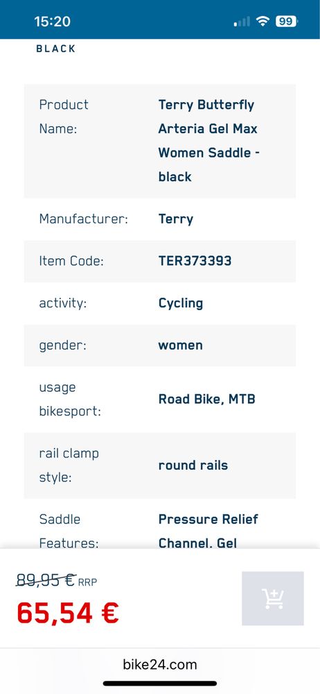 Велосипедни седалки Selle Italia XLR Terry Arteria Gel women