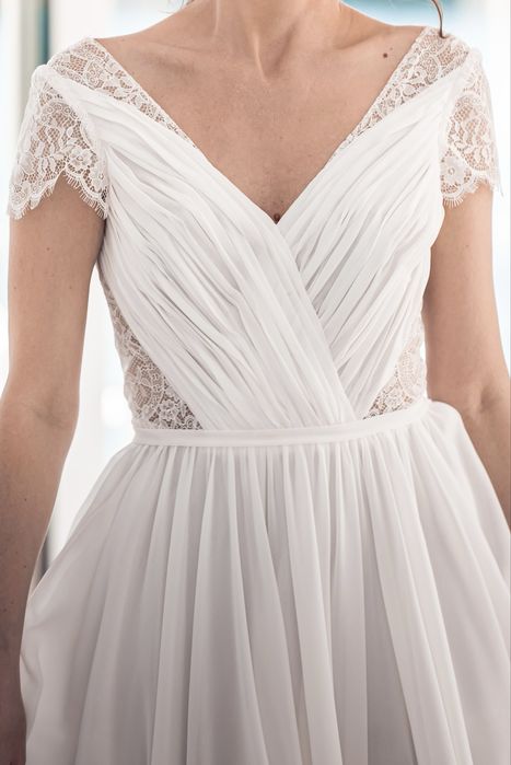 Rochie de mireasă unicat 2025 cu dantelă Chantilly