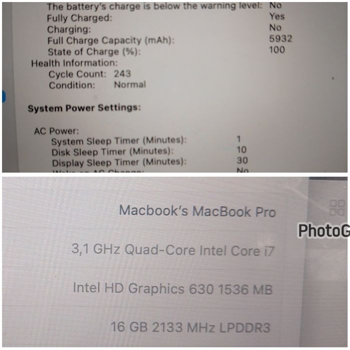 Macbook pro 2017 15 inch 16/512 GB