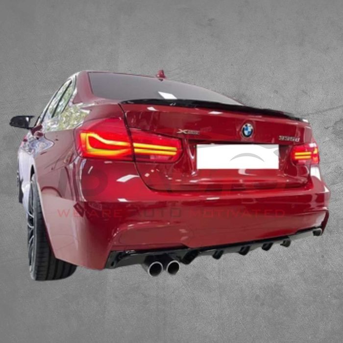 Заден дифузьор за BMW F30, за M-Tech броня, черен, спойлер бмв ф30