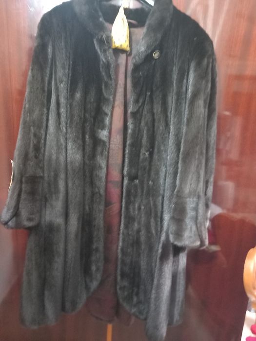 Haina blana naturala nurca/vizon, NOUA cu eticheta