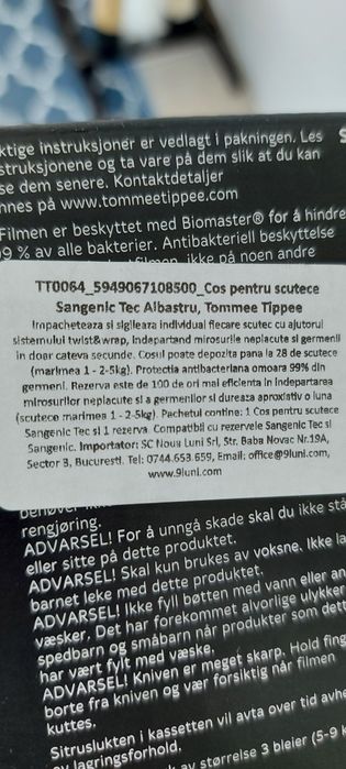 Cos pentru scutece Tommee Tippee Sangenic Tec, Raindrop Blue, Albastru