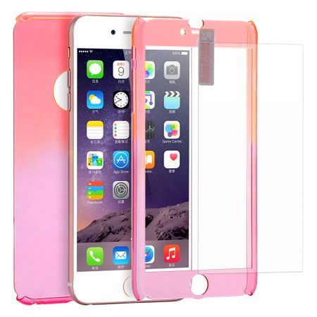 Husa telefon full Apple Iphone 6 Plus /6S Plus Red-Pink + folie