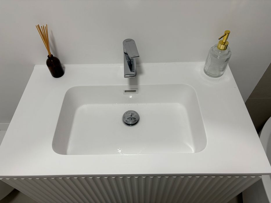 Set mască lavoar, lavoar, baterie și oglindă LED