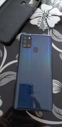 Продается телефон Samsung Galaxy A21 S синего цвета, б/у