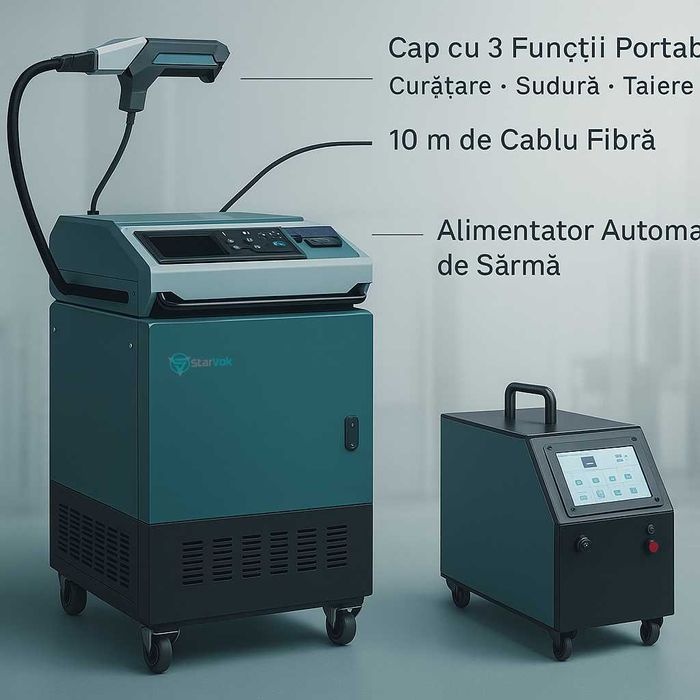 Echipament profesional laser 4 in 1 sablare/taiere/sudura 2-3 KW