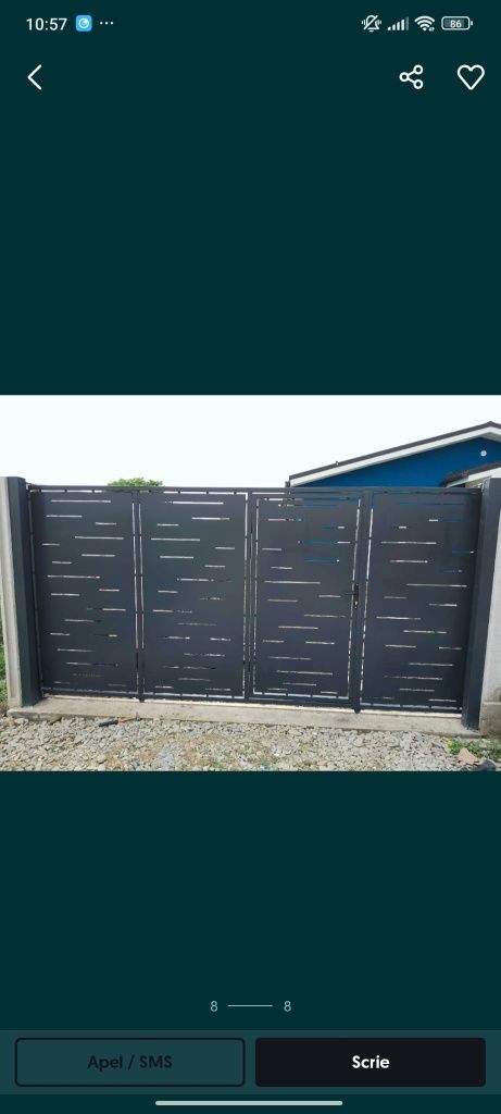 Garduri și porți metalice, tabla traforata, wpc, țeavă, șipcă metalica
