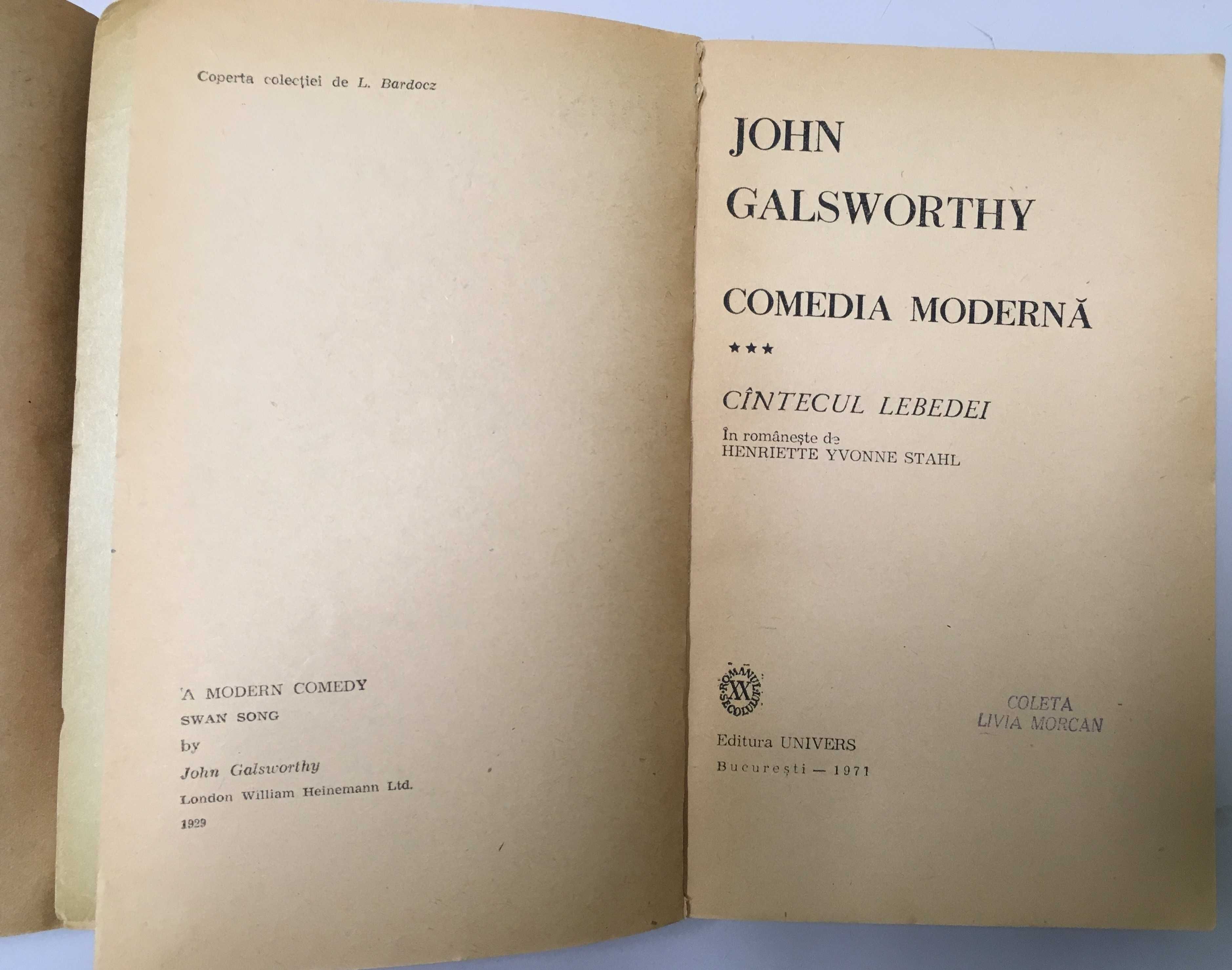 J. Galsworthy: Comedia modernă (trilogie) - romanul secolului XX