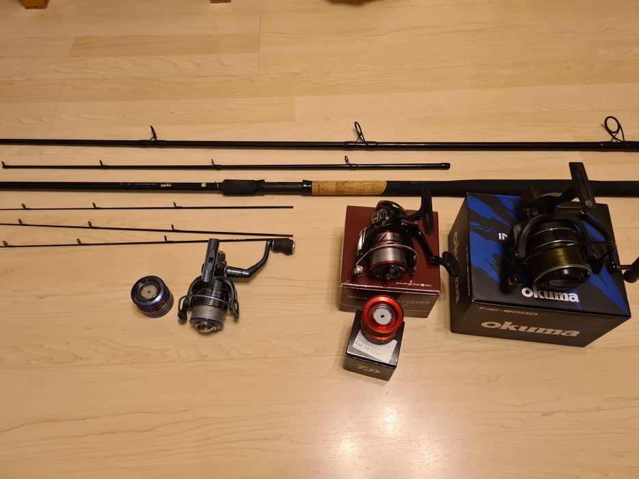 Set pescuit feeder lanseta Preston Monster,mulineta Daiwa,Okuma ,Korum