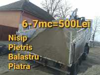 Oferta 6-7mc=650 lei nisip balast pietriș pământ moloz marfă transport