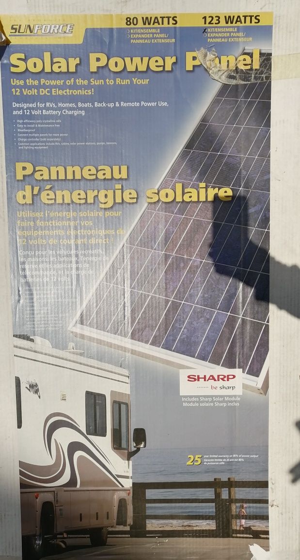 Kit panou solar complet Sharp 123w , baterie lion 1KW,invertor 1600w