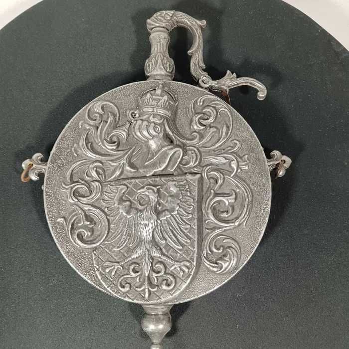 Plosca pulbere, blazon regal Fleur de Lis, colectie, vintage