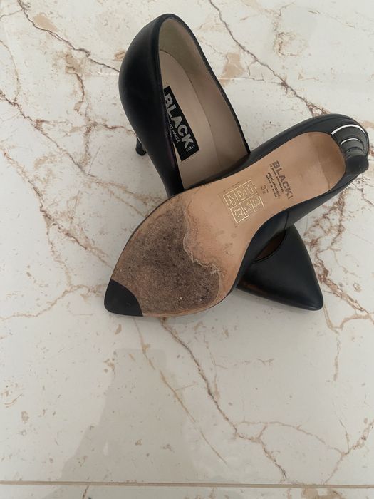 Дамски обувки на ток от естествена кожа