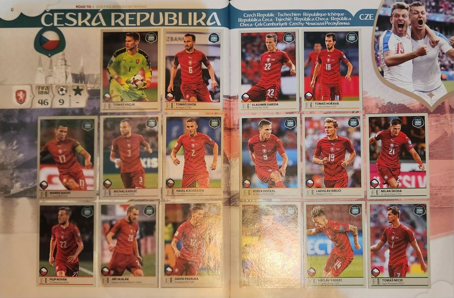 Road to fifa world cup russia 2018 panini nu topps stickere fotbal