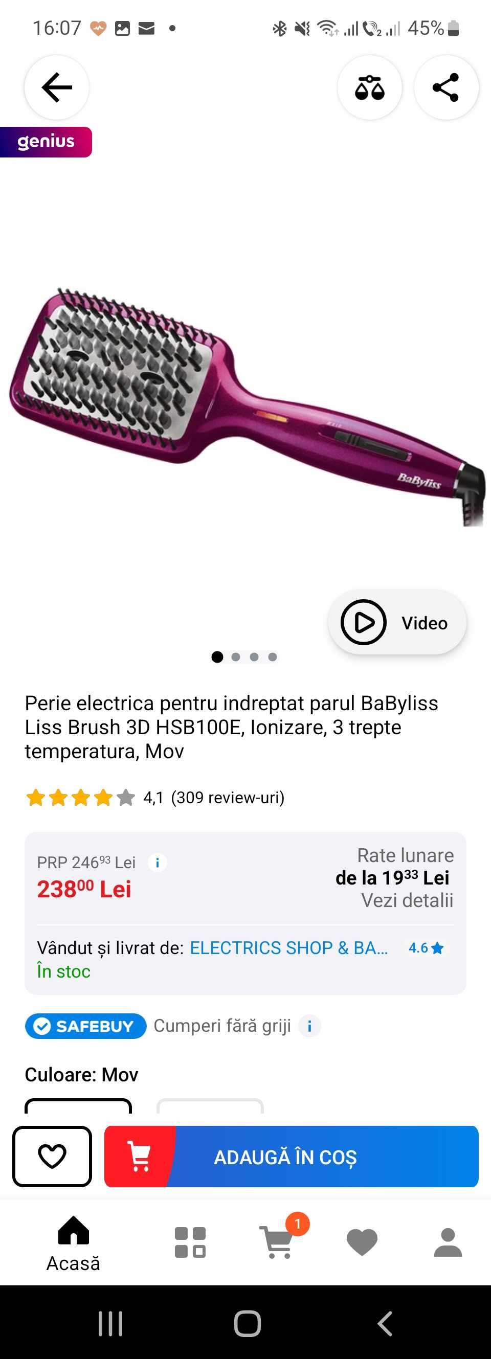 Perie BaByliss Liss Brush 3D Mov