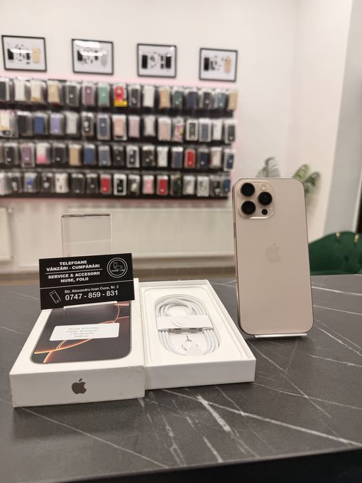 iPhone 16 Pro Max - Desert  - 256Gb - Baterie 100% - 26 Cicluri