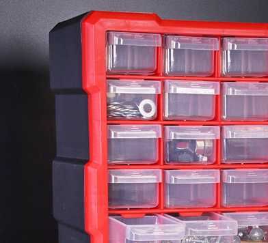 Шкаф органайзер с 18 чекмеджета за стена табло кутии
