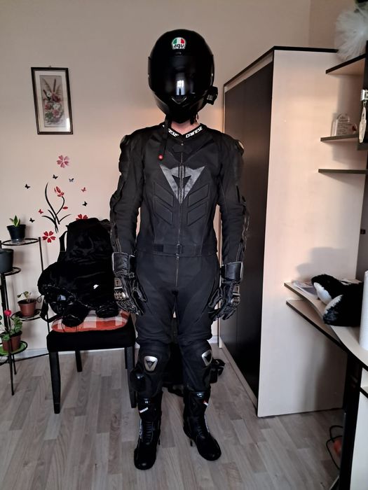 Combinezon Moto Dainese Full Black 2 piese