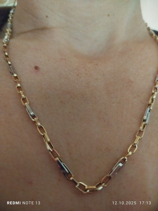 Златен синджир 7,5гр. с бяло и жълто злато