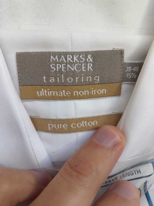 Marks & Spencer Tailoring Ultimate Non-Iron Pure Cotton 39-40 Size M