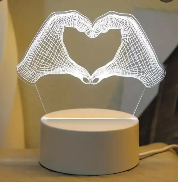 Светильник 3 Д Сердце