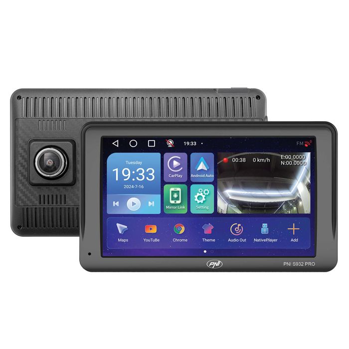 Sistem navigatie GPS cu DVR-PNI S932 PRO ecran 7 inch+camera marsarier