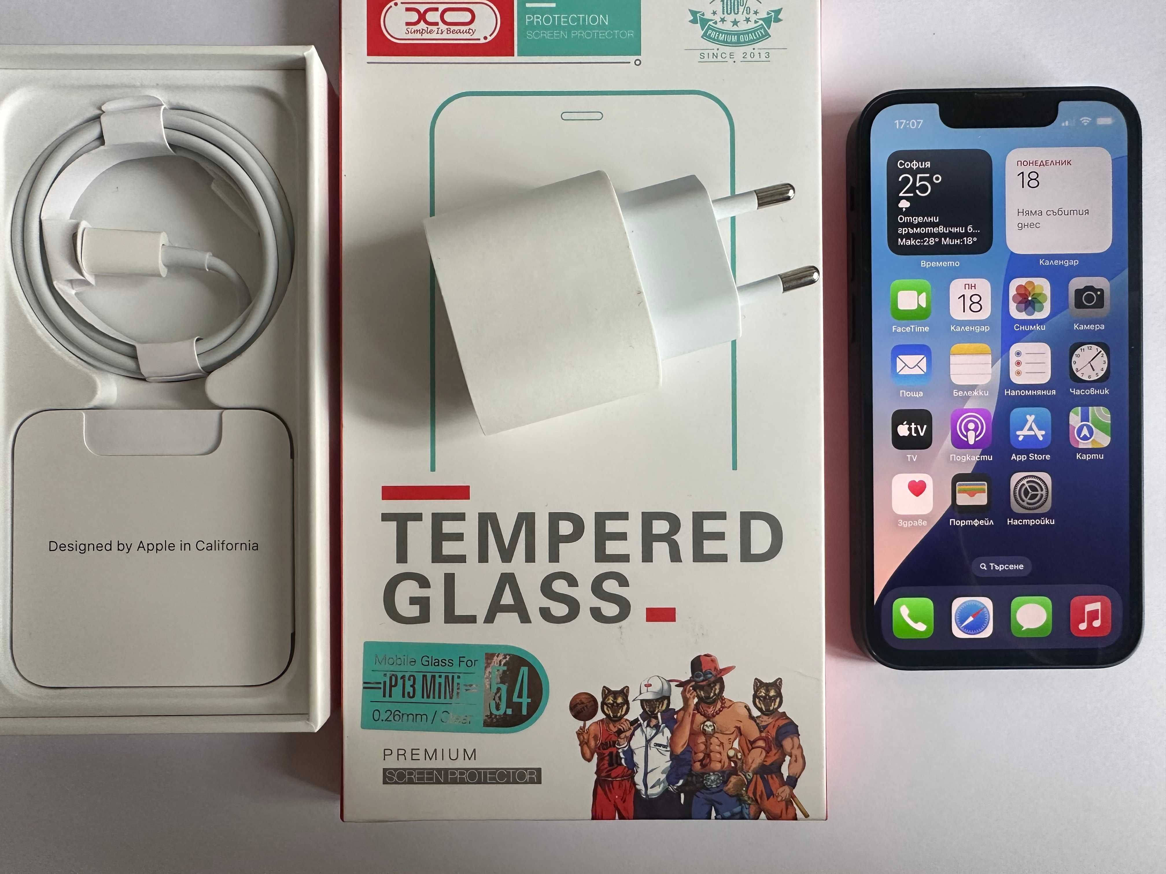 КАТО НОВ ! iPhone 13 mini - Черен - 128GB - Отключен - 100% БАТЕРИЯ !