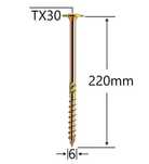 Set 50 buc surub pentru dulgherie/lemn cap inecat 6x220 TX30