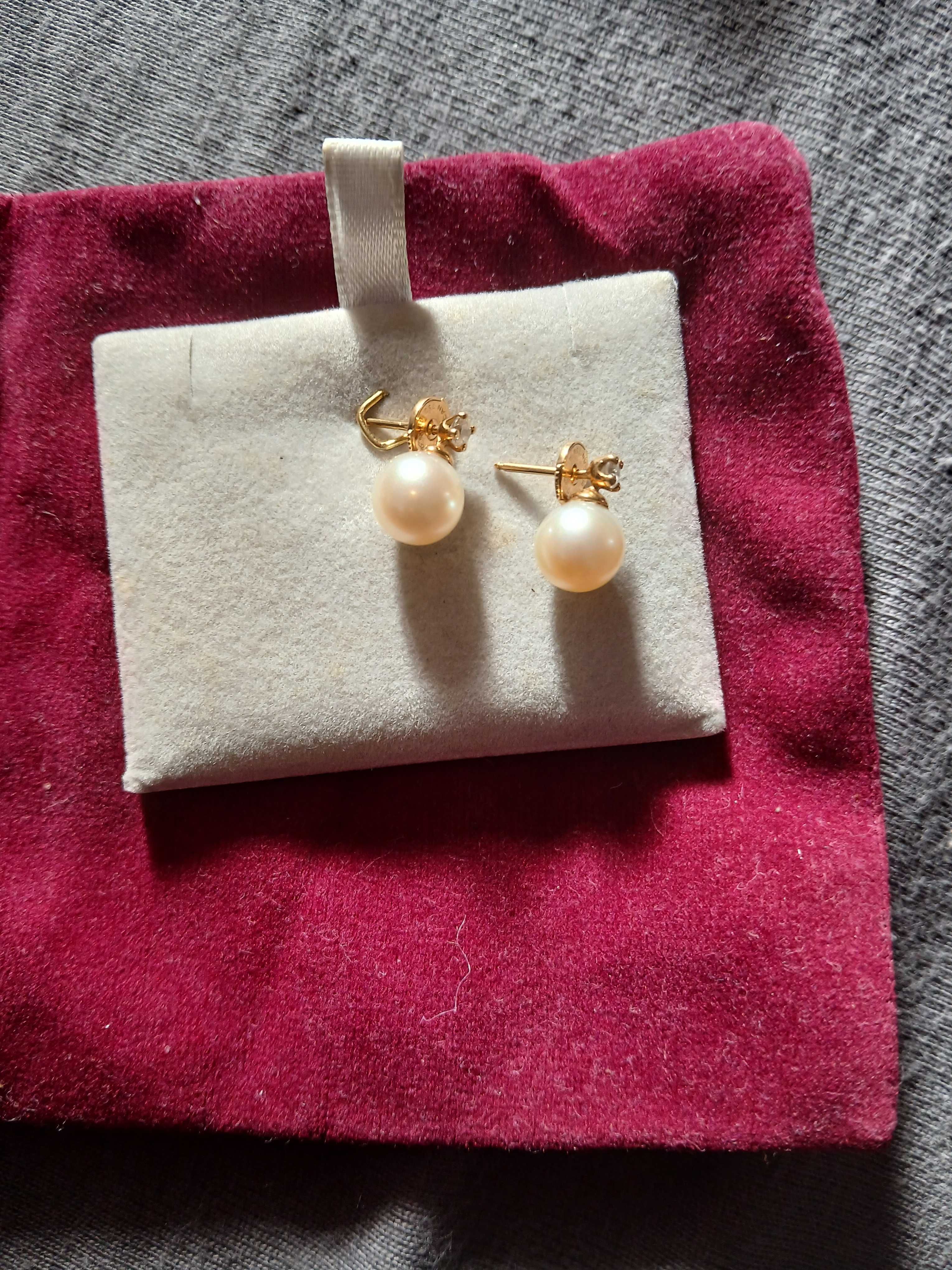 Cercei aur perle naturale