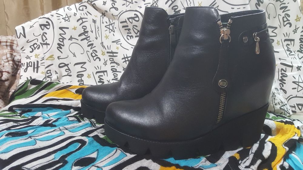 Ботильоны  кожаные