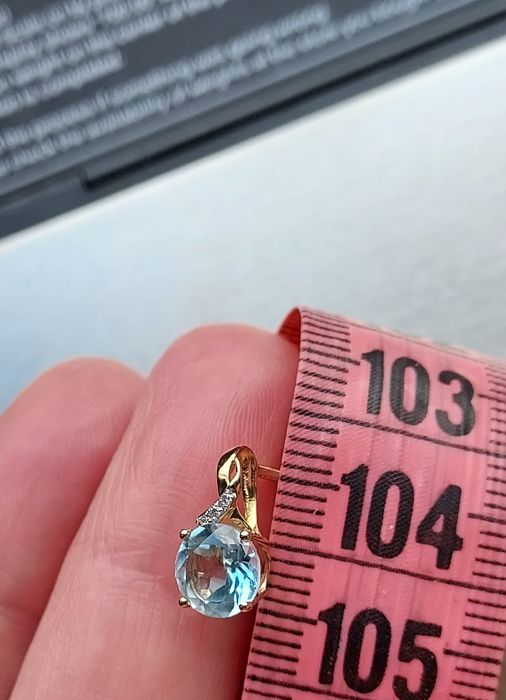 Set aur cu diamante si topaz sky blue