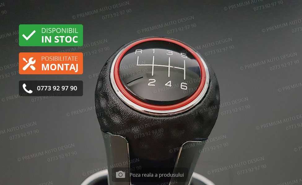 Schimbator viteze PIELE NATURALA - GTI - Golf 5-6 Jetta Eos Scirocco