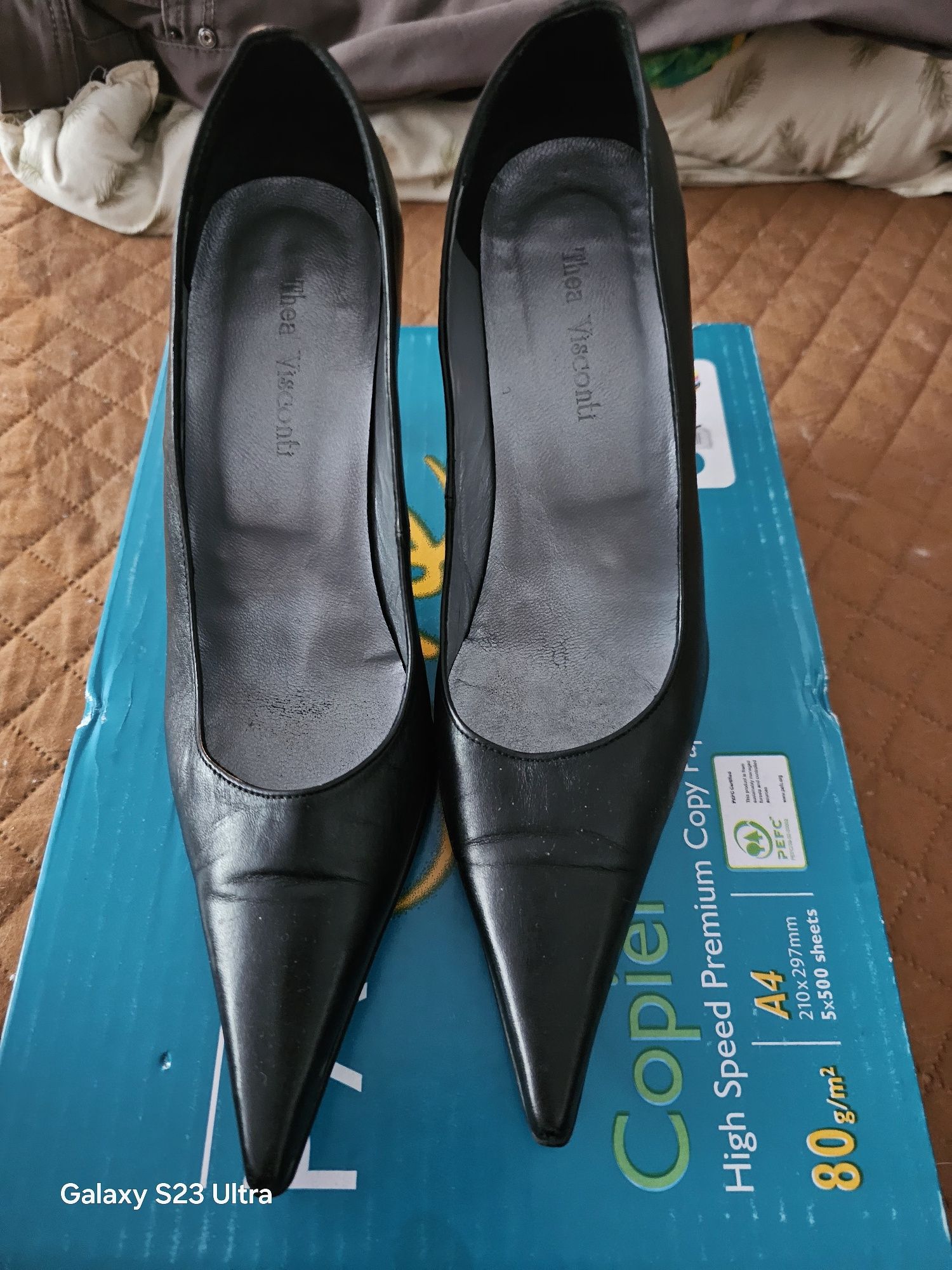 Pantofi stiletto negri piele