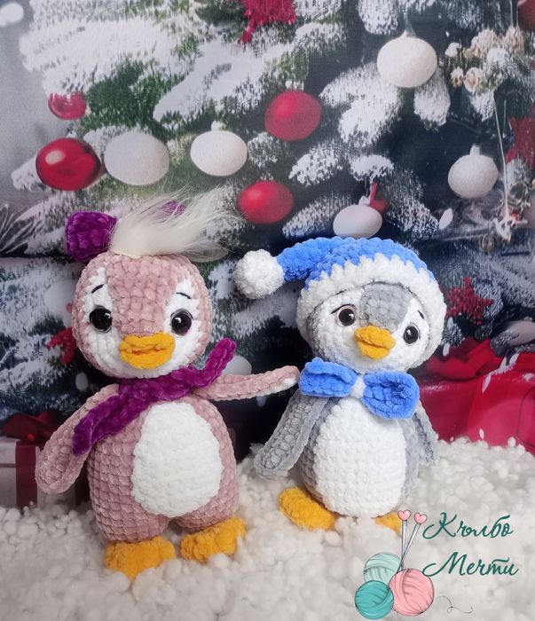 Пингвини - ръчно плетени играчки и декорации