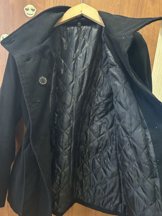 Дамско палто черно стилно и елегантно