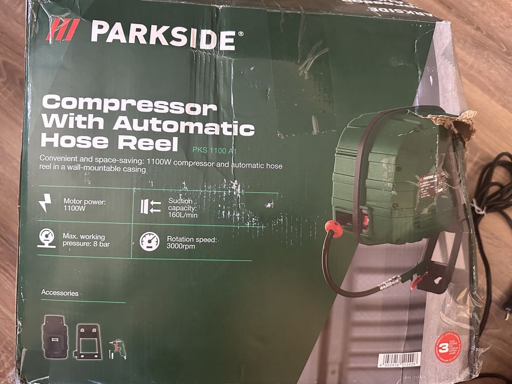 Компресор с автоматична макара Parkside