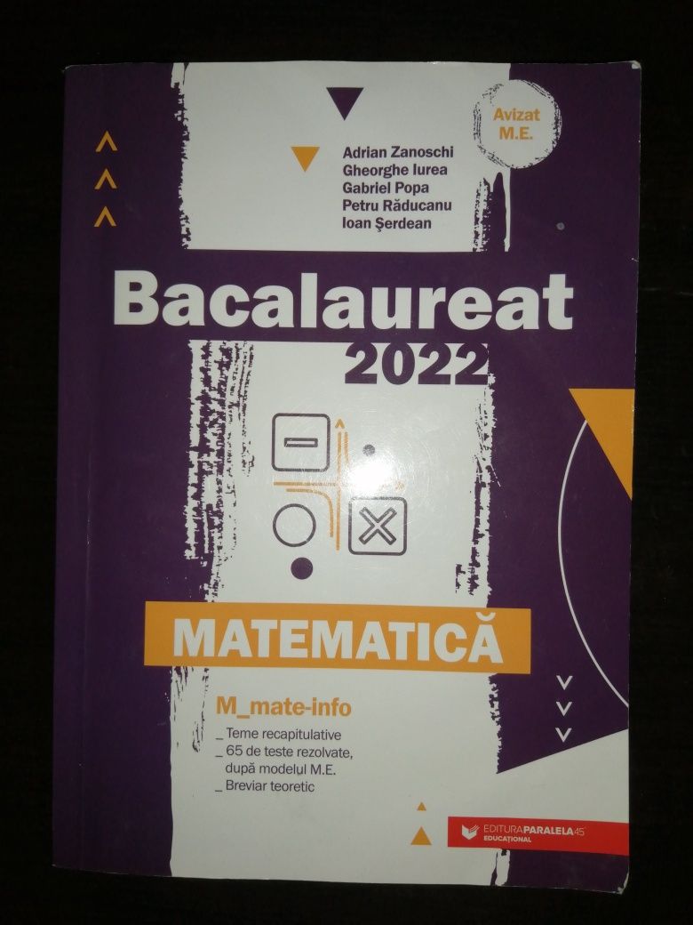 Vând cartea Bacalaureat 2022, Mate-info, autor: Adrian Zanoschi etc,