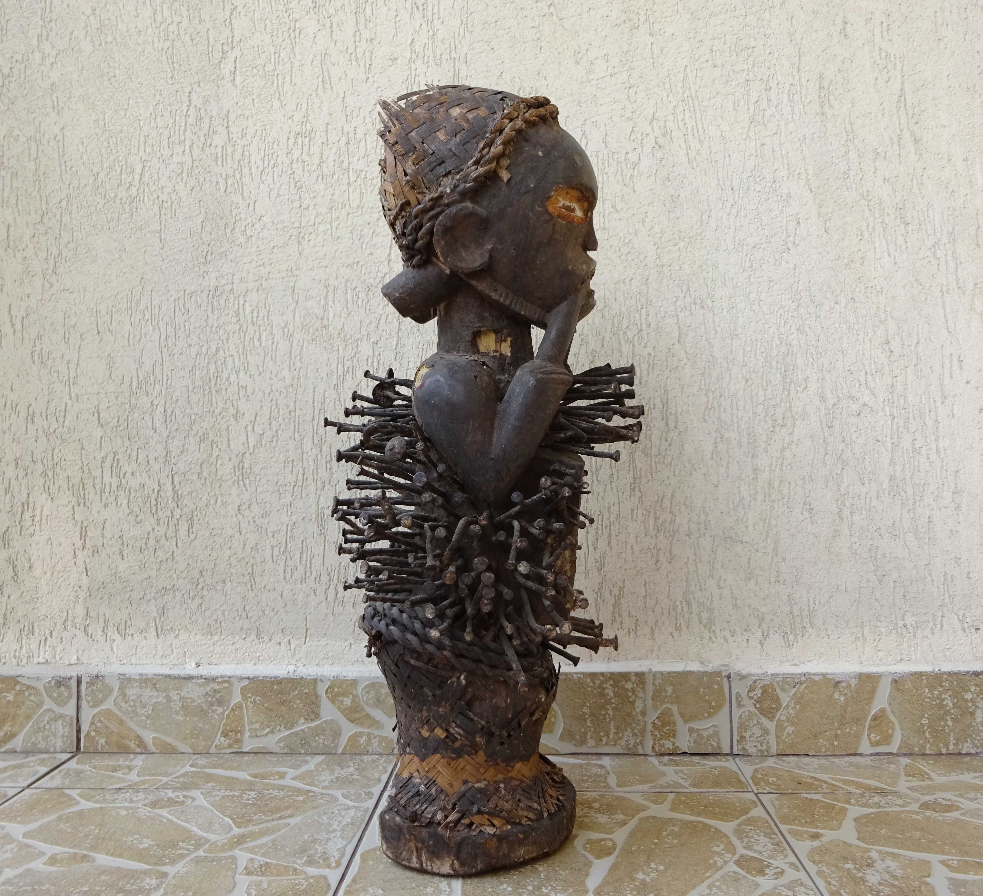 Statueta africana Nkishi |Bakongo |Congo |Piesa Veche de Muzeu -UNICAT