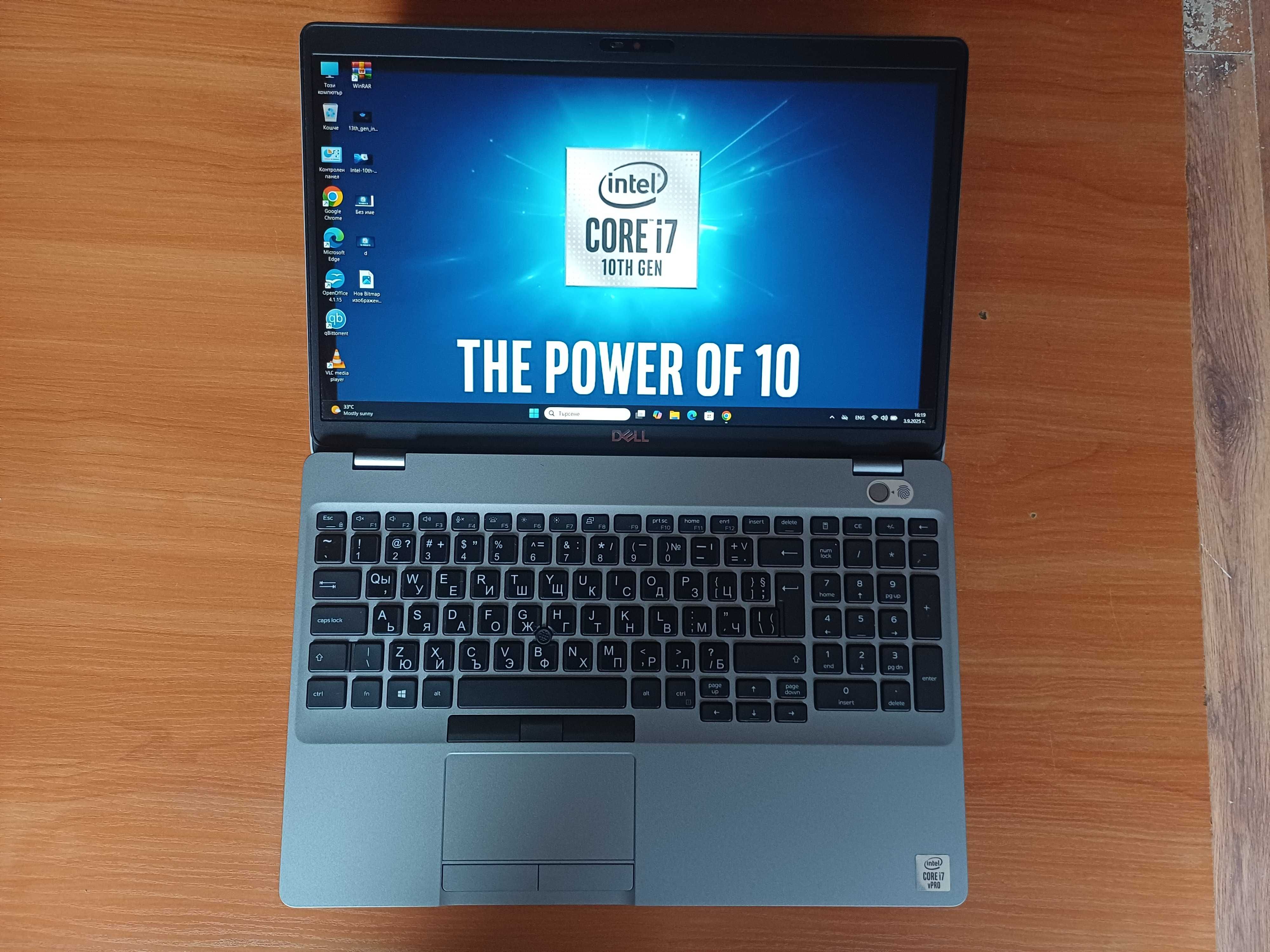 15.6'' FHD IPS Dell i7-10750H 5.00GHz/16GB DDR4/512GB SSD с нова бат.