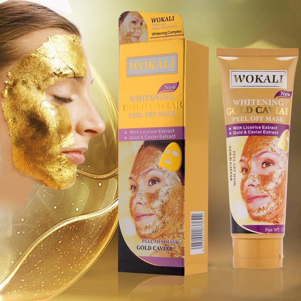 Masca de fata Peel Off Caviar, Aur 24K si Colagen, Wokali Gold Caviar