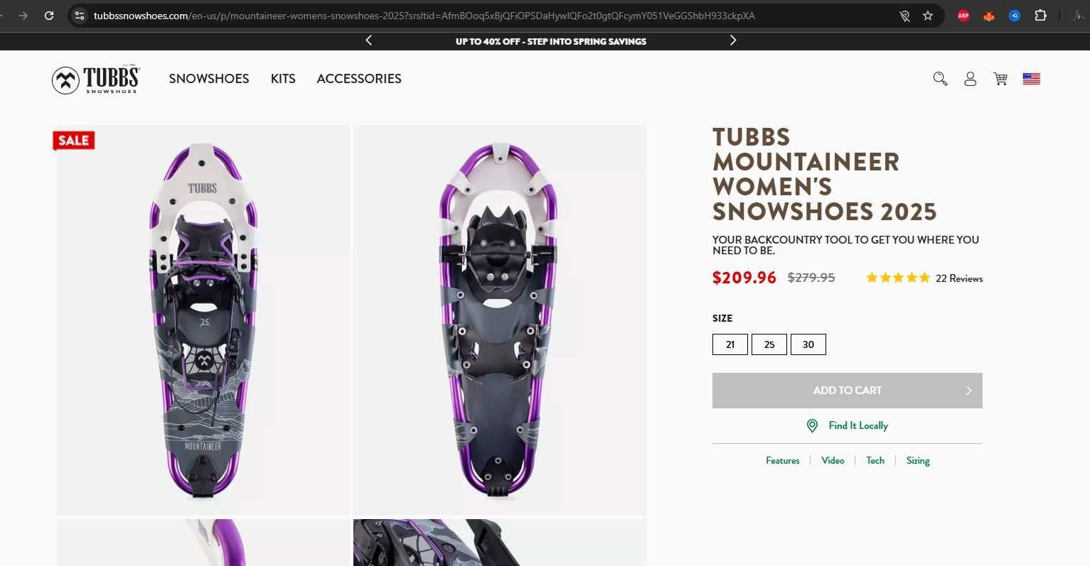 Rachete de zapada Tubbs Nordic series, NOU