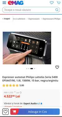 Espressor Philips 5400 LatteGo PREDARE PERSONALA Bucuresti/Ilfov