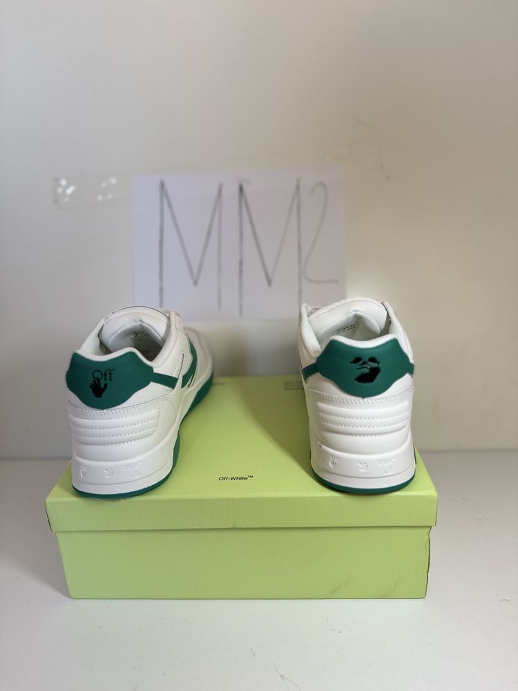 Adidasi Off-White Out Of Office Lace-Up Sneakers white and green