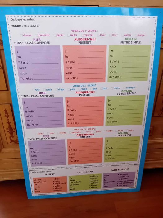 Детски помагала, табла и Книги на френски език, проект за щанд